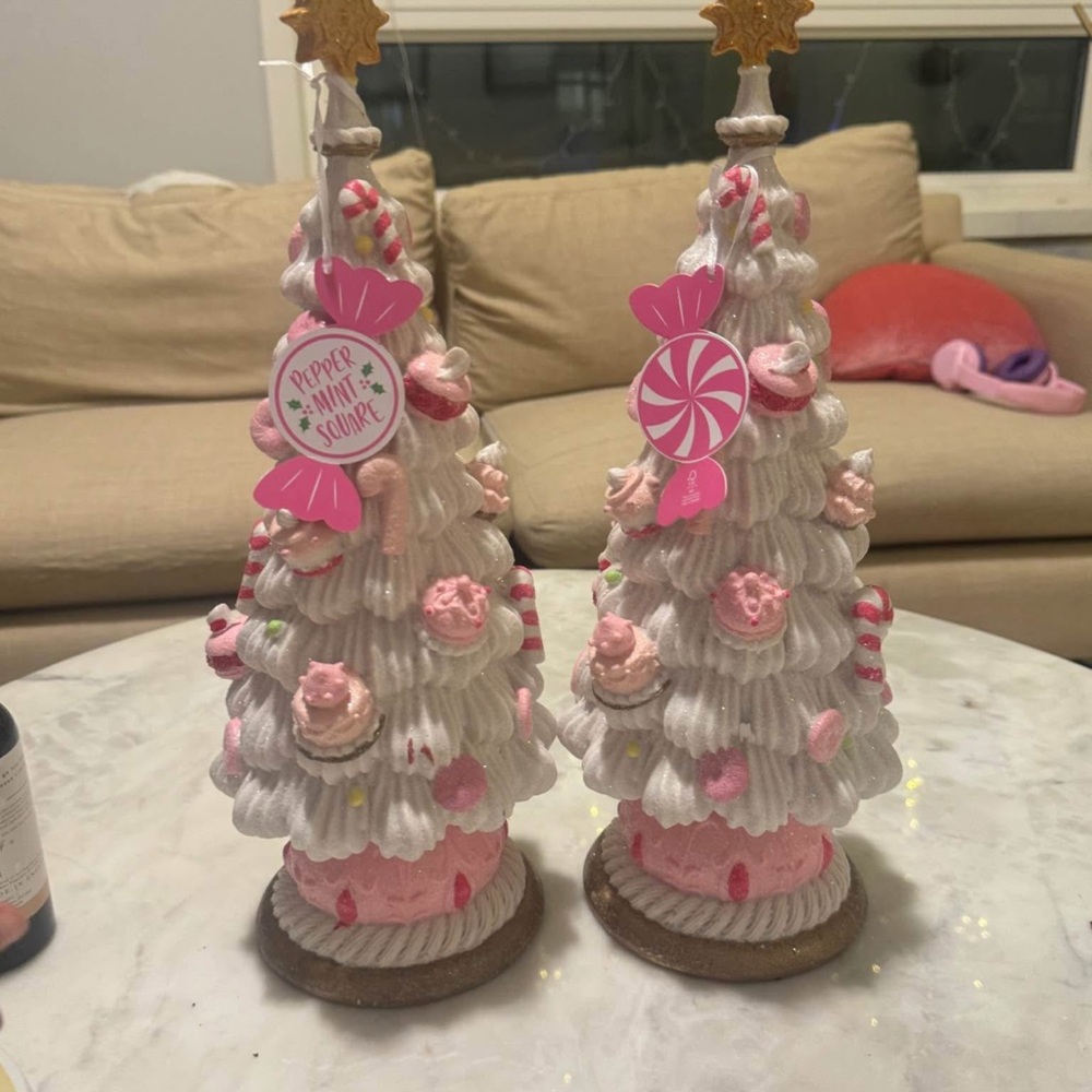 Pink and White Candy Christmas Trees
